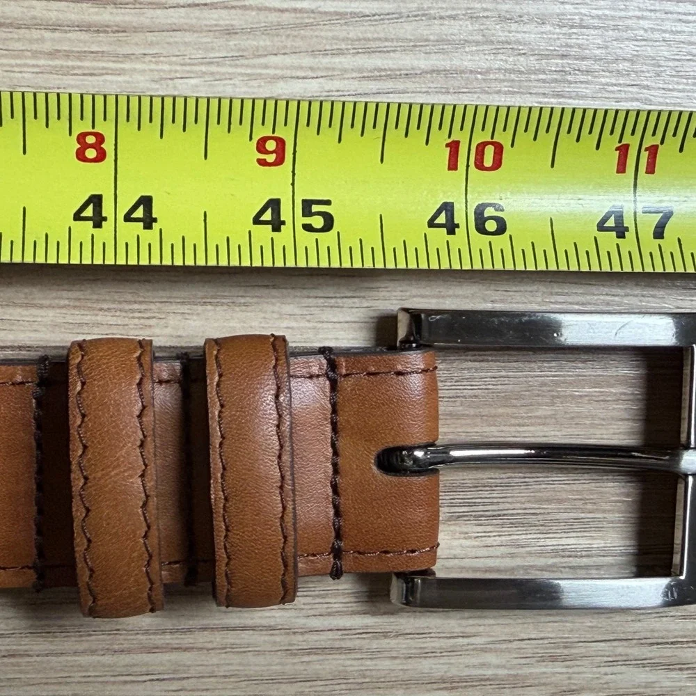 Allen Edmonds Belt Mens 46 Brown Leather Dress Italian Calfskin Made in USA